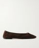 AEYDE Tiby bow-detailed suede ballet flats - 1