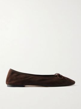 AEYDE Tiby bow-detailed suede ballet flats