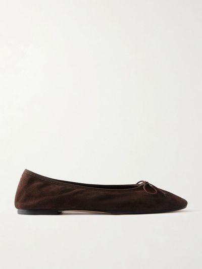 AEYDE Tiby bow-detailed suede ballet flats