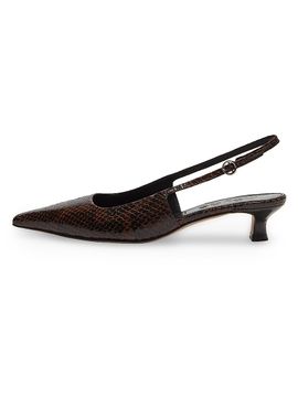 aeyde Women's 35MM Snake-Embossed Leather Slingback Pumps