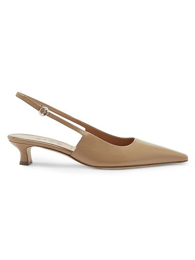 Aeyde Women's Catrina Leather 35MM Kitten-Heel Slingback Pumps