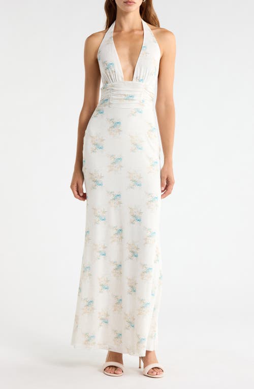 AFRM AFRM Anja Floral Print Halter Maxi Dress