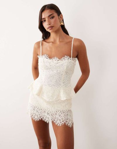 AFRM AFRM Ari Bridal lace structured corset cami top in white - part of a set