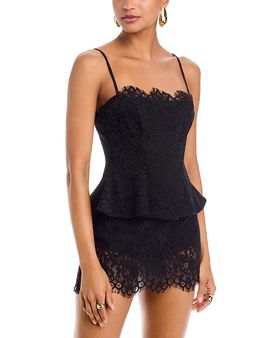 Afrm Afrm Ari Lace Peplum Top