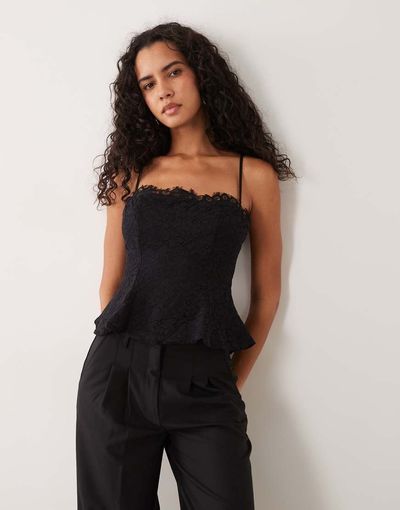 AFRM AFRM Ari lace structured cami top in black
