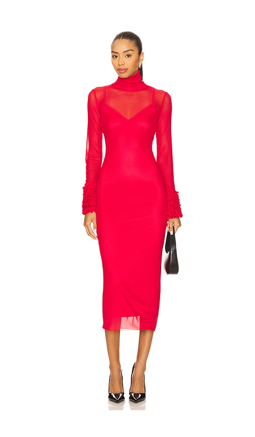 knee length dresses for ladies The Enchanted Flame Red Maxi Dress main image 0