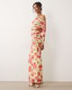 AFRM AFRM Bevin mesh elastic waist high rise maxi skirt in lime and pink floral - part of a set-Multi - 1