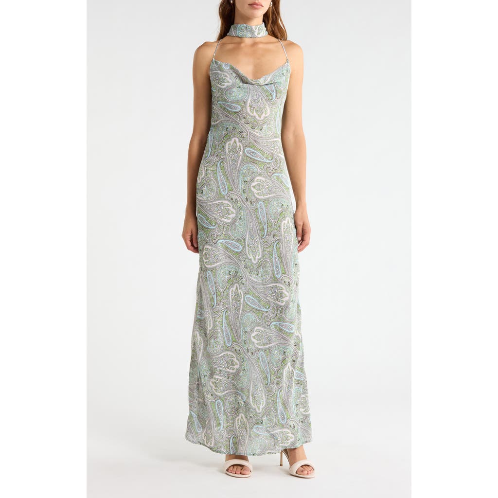 AFRM AFRM Cheryl Paisley Slipdress with Scarf