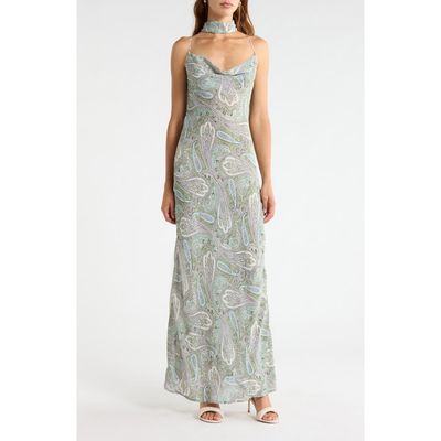 AFRM AFRM Cheryl Paisley Slipdress with Scarf