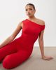 AFRM AFRM Gina asymmetric shoulders capri length jumpsuit in red - 1