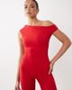 AFRM AFRM Gina asymmetric shoulders capri length jumpsuit in red - 3