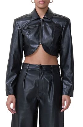 AFRM AFRM Hallie Crop Faux Leather Jacket