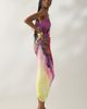 AFRM AFRM Indiana Lemon Lotus Mesh Ruched Bodycon Midi Dress in Lemon Lotus, Women's at Urban Outfitters - 3
