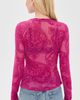 AFRM AFRM Kaylee Flocked Mesh Shirt Fuchsia Paisley - 4