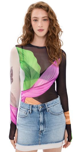 AFRM AFRM Kaylee Mesh Top Summer Feathers