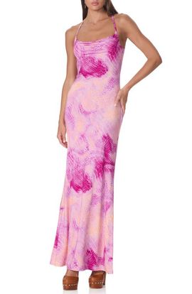 AFRM AFRM Kim Snakeskin Print Maxi Dress and Scarf Set