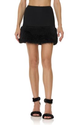 AFRM AFRM Kimiko Faux Fur Hem Mini Skirt