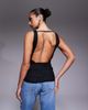 AFRM AFRM lace sleeveless knotted drape detail open back top in black - 2