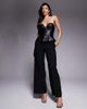 AFRM AFRM leather look sweetheart neck peplum corset in black - 4