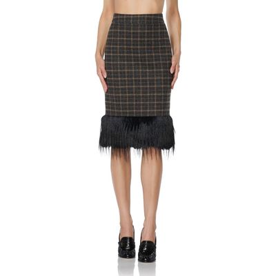 AFRM AFRM Midi Skirt with Faux Fur Hem