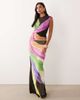 AFRM AFRM Nina mesh cap sleeve top in bright feather print - part of a set-Multi - 3
