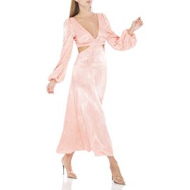 AFRM AFRM Norton Snake Print Satin Long Sleeve Dress