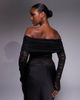 AFRM AFRM off the shoulder long sleeve lace bodysuit in black - 4