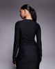 AFRM AFRM rhinestone long sleeve thumbhole detail top in black - part of a set - 4