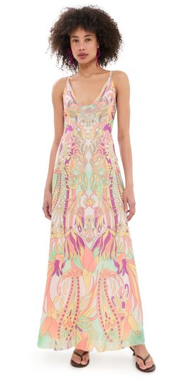 AFRM - Marion Long-Sleeve Crew-Neck Mesh Maxi Dress