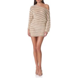 AFRM AFRM Samantha One-Shoulder Long Sleeve Crochet Minidress