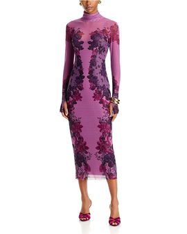 Afrm Afrm Shailene Printed Mesh Midi Dress