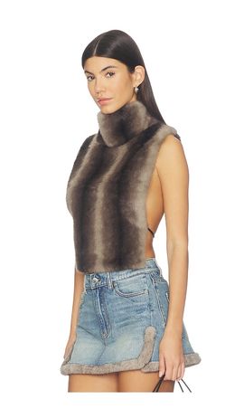 AFRM AFRM Sudi Faux Fur Sleeveless Pullover