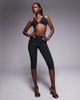 AFRM AFRM twist front halter crop top in black dot - part of a set - 2