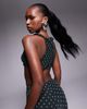 AFRM AFRM twist front halter crop top in black dot - part of a set - 3