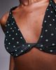 AFRM AFRM twist front halter crop top in black dot - part of a set - 4