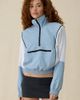AFRM AFRM Virgo Colorblock Cropped Half-Zip Windbreaker Jacket in Dusty Blue Mix, Women's at Urban Outfitters - 1