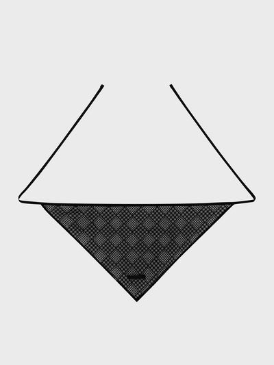 AFTERHOURS Cotton Lace Triangle Kerchief [BLACK]