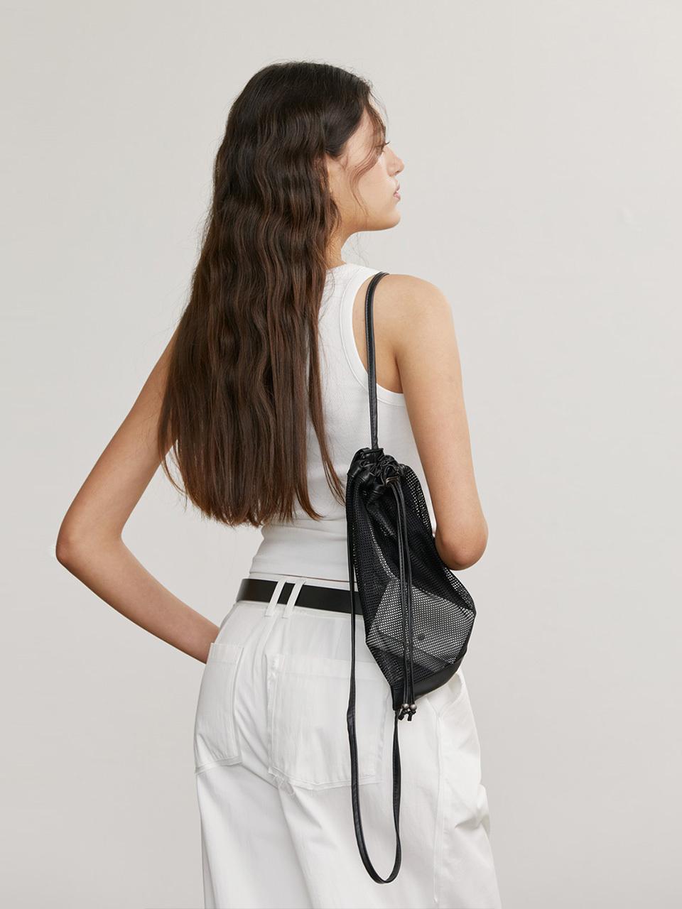 AFTERHOURS Drawstring Versatile Mesh Backpack [Black]