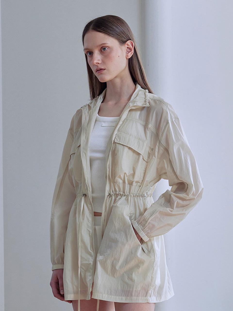 AFTERHOURS Lightweight Water Resistant Hip Length Jacket [BEIGE]