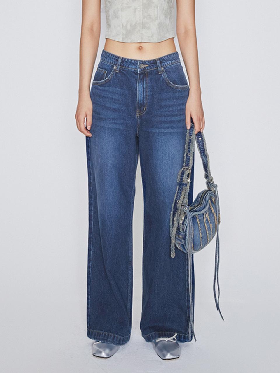 AFTERHOURS Low Rise Wide Leg Denim Pants [Indigo]