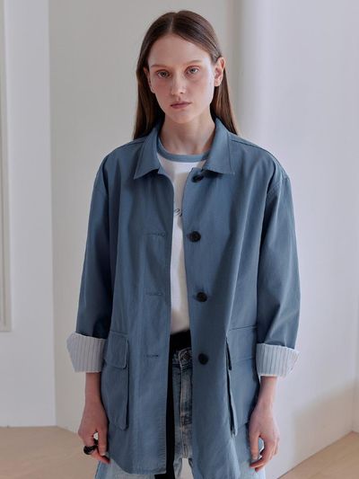 AFTERHOURS Vintage French Relaxed Fit Jacket [Blue]