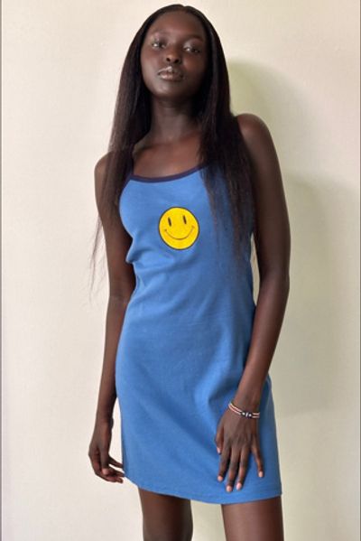 Afterlife Boutique Vintage 1990's Smiley Embroidered Mini Dress Selected By