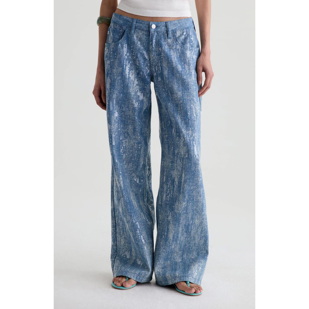 AG AG Adria Sequin Wide Leg Jeans