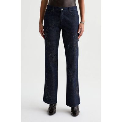 AG AG Angel Embroidered Low Rise Bootcut Jeans
