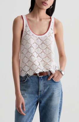 AG AG Bianca Openwork Tank