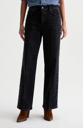 AG AG Billie Embellished Straight Leg Jeans