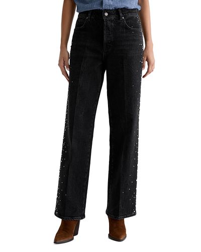 Ag Ag Billie High Rise Relaxed Straight Jeans in Black Tie