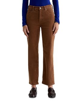 Ag Ag Brinley Mid Rise Straight Corduroy Jeans in Bronze Beat