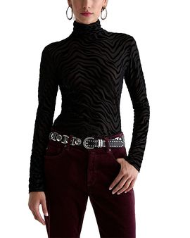 Ag Ag Chels Turtleneck Burnout Pattern Sweater