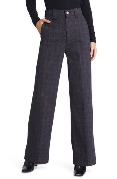 AG AG Deven Plaid High Waist Wide Leg Pants